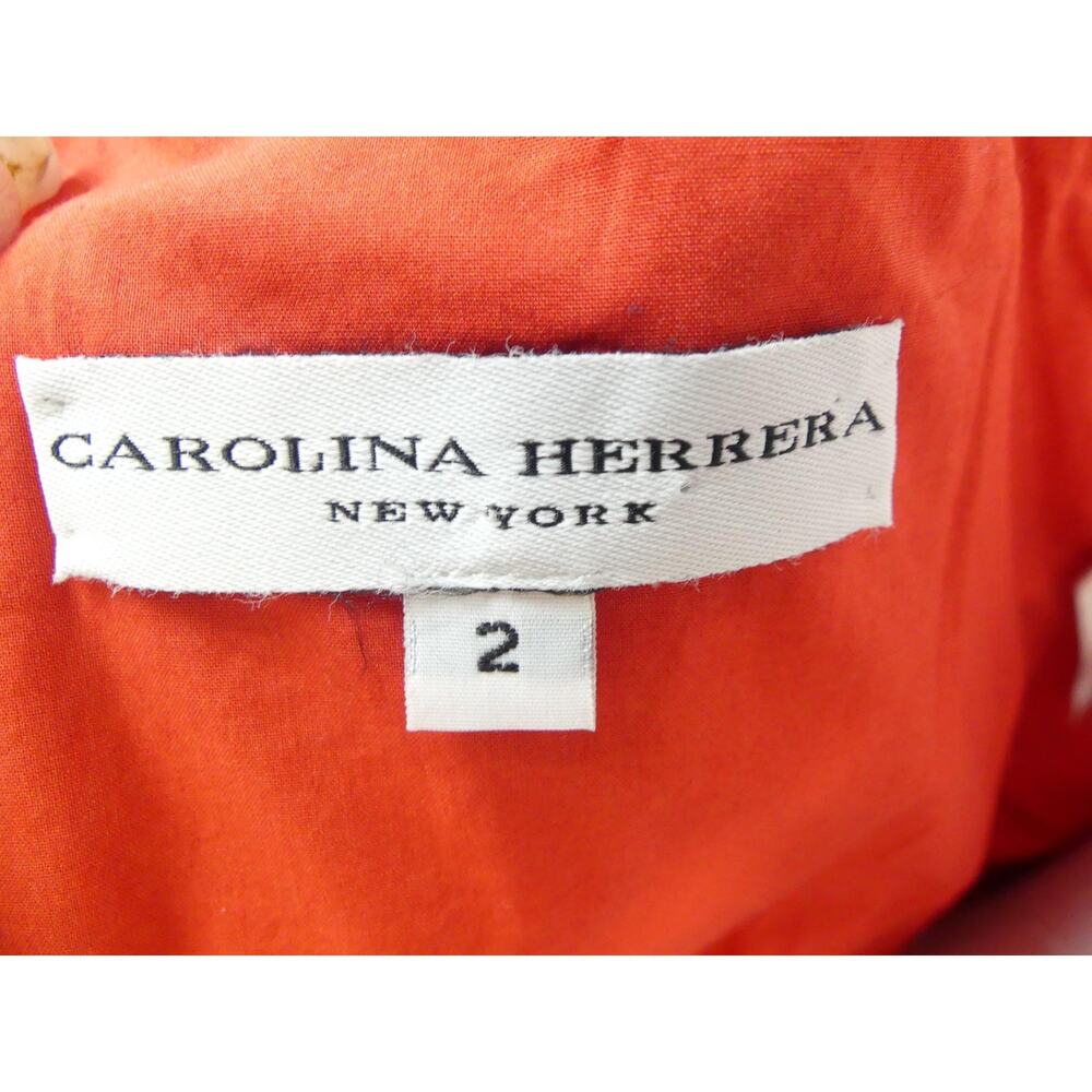 Vintage Carolina Herrera Tomato Red Box Pleated Dress - Picture 5 of 5